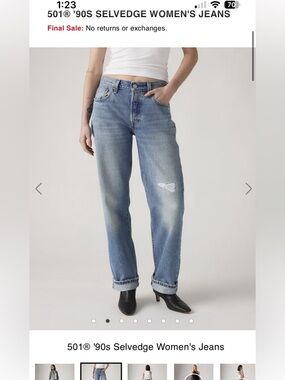 Levi's Light Blue 90’s Selvedge Jeans